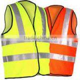 Green and Orange Safety Vest With Reflective Strips