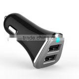 5V/3.4A dual port usb car charger with led