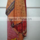 Indian Reversible Cotton Patchwork Kantha Quilt Sari Ralli Throw Bedding Vintage Blanket