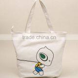 White Cotton Bag Shopping Bag Long Handle Canvas Bag With Logo Printing thumbnail-1