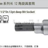 1/2" Dr. 12pt Deep Bit Socket