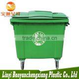 New Polyethylene HDPE Green China Outdoor 1100l Garbage Bin Factory Sell With Wheels and Covers thumbnail-5