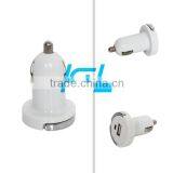 Dual USB Charge Car Charger With Metal Ring
