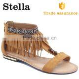 Hand Made Leather Women Flat Rubber Customize Slippers thumbnail-1