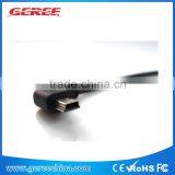 Right Angle Mini USB B Male To Female Extension Cable M/F SYNC Data Cord 20CM