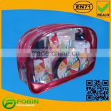 red pvc wholesale travel pouch with zipper