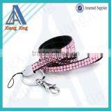 Customized fashion neck keychain multi color rhinestone lanyard