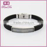 2014 Custom Silicon Bracele Stainless Steel Bracelet Wholesale Silicone Bracelet thumbnail-1