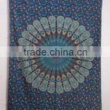 RT-611 Beautiful Tradition Sanganeri Mandala Hand Block Cotton Fabric Printed Tapestry Bedspread / Bed Cover thumbnail-1