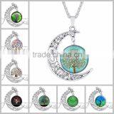 Silver Plated Color Girl Glass Cabochon Necklace thumbnail-6
