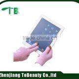 Pink Knitted Acrylic Gloves With Touch Screen Function thumbnail-1