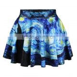 Latest New Design Mature Women In Skirts Van Gogh Print Dress N13-14