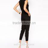 Sleeveless Suit Neckline Black Wholesale Price Long Jumpsuit thumbnail-4