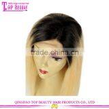 Qingdao Factory Price Brazilian Human Virgin Hair Ombre 613 Blonde Glueless Lace Front Wigs For White Women thumbnail-3