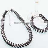 Punk street snap handmade Wholesale Vintage black Wind Ribbon necklace set
