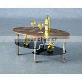 1.5 cm Oval MDF Coffee Table With Glass
