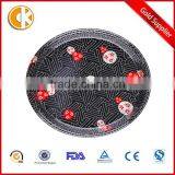 Big Round Black Plastic Disposable Food Sushi Tray