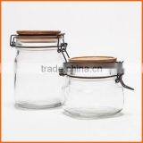 Clear OEM Jars With Wood Lids thumbnail-1