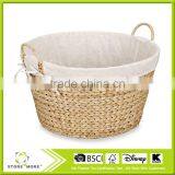 Round Banana Leaf Laundry Basket In Brown thumbnail-1