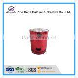 Different Size Cylinder Electroplated Red Votive Glass Candle Holder for Party thumbnail-1