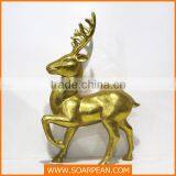 Hot Sale Christmas Decorations Fiberglass Gold Fake Deer thumbnail-3