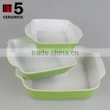 BT5-SD01,2,3G Ceramic Square Green Bakerware Dish thumbnail-1