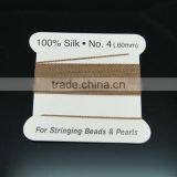 Wholesale 0.4mm Brown 100% Bead Silk Threading Cord With Needle Attached thumbnail-1