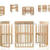 Solid Beech Wood Round Cot Wholesale Baby Cribs Full Size Bed thumbnail-5