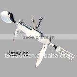 2014 Picnic Multi Stainless Steel Barbecue Tool Set Outdoor Tableware/Multi Knife/Pocket Knife(K526ASS)