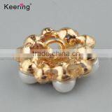 Wholesale Fashionable Metalic Rhinestone Pearl Button for Decoration WBK-1485 thumbnail-2