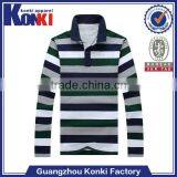 Custom Formal Cotton Lycra Striped Mens Long Sleeve Polo Shirts thumbnail-1