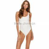 Line Up Ladies One Piece Customizable Ribbed Fabric New Design Womens Swimsuit High Cut Legs Nylon Stretchy Swimwear thumbnail-3