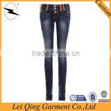 Fashion Newest Hot Sale Blue Denim Slim Fit Ladies Jeans Top Design thumbnail-1