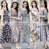Fashion Girl's Summer Folral Printed Chiffon Dress Boho Maxi Beach Dress thumbnail-1