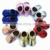 Hot Selling Baby Leather Moccasin Shoes the Metal Color Moccasins Shoes thumbnail-2