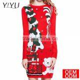 Women Christmas Sweater Ugly Cowl Neck Cute Reindeer Xmas Sweater Dress thumbnail-1
