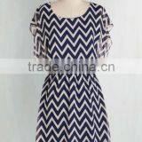 Miracle Moxie Dress in Navy and White thumbnail-1