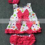 2016 Easter Design Baby Girls New Kids Clothes Suit Bowknot Mint Easter Outfits Swing Tops Swing Outfits With Matching Headband thumbnail-1