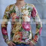 Ladies' Round-neck Cardigan Garment Print Sweater thumbnail-1