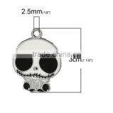 Nightmare Before Christmas Halloween Skull Silver Tone Enamel Charm Pendants thumbnail-3