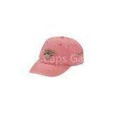 6 Panel Pink Youth Cotton Baseball Caps With Brass Buckle And Grommet , Azo Free thumbnail-1