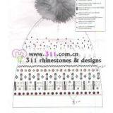 311 Hat Gloves Rhinestuds Octagon Studs Iron on Hot-fix Heat Transfer Design 1