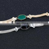 Retro Style Bracelet Multi Alloy Line Hollow Bracelet Colorful Stone Bracelet Silver thumbnail-3