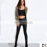 New Gold Collarless Sequined Pant Design Coat Women thumbnail-1