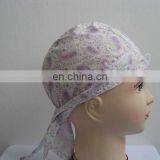 Beautiful Slight Purple Paisley Printed Bandana Cap For Girl thumbnail-1