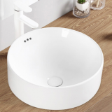 Good sale ceramic no hole round shape washhand white tabletop wash basin sink