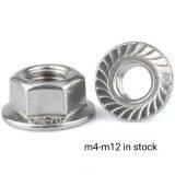 Carbon Steel White Zine Alloy Grade 4/8 Flange Nut Din6923