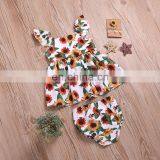New Arrival Summer Toddler Kids Clothes Baby Girls Sunflower Tops Dress Pants Shorts Outfit Set Drop Shipping thumbnail-2