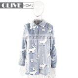 Wholesale Price Elk Offset Printing 100 Cotton Terry Super Soft Fleece Bathrobe thumbnail-1