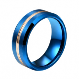 6mm 8mm Blue Tungsten Carbide Rings thumbnail-1
